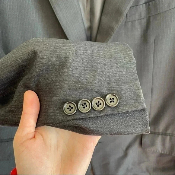 Loro Piana 100% Wool Italian Suit Jacket Men’s Business Coat Gray Blazer 54L - Picture 5 of 14